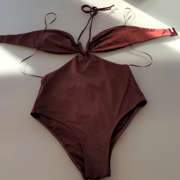 Zara brown one piece swimsuit,New, Small - Picture 4 of 12